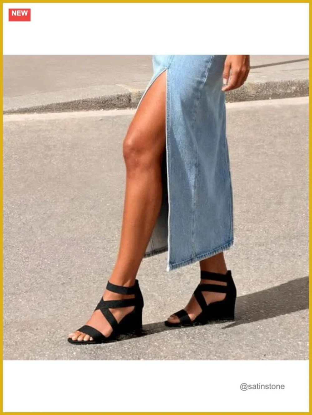 Women's Ankle Strap Low Wedge Sandals Faux Suede Cushioned 2.5 Inch Heel